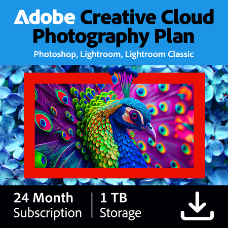 Adobe Creative Cloud Photography plan with 1TB - 24 Month for Win & mac (Digital Download)