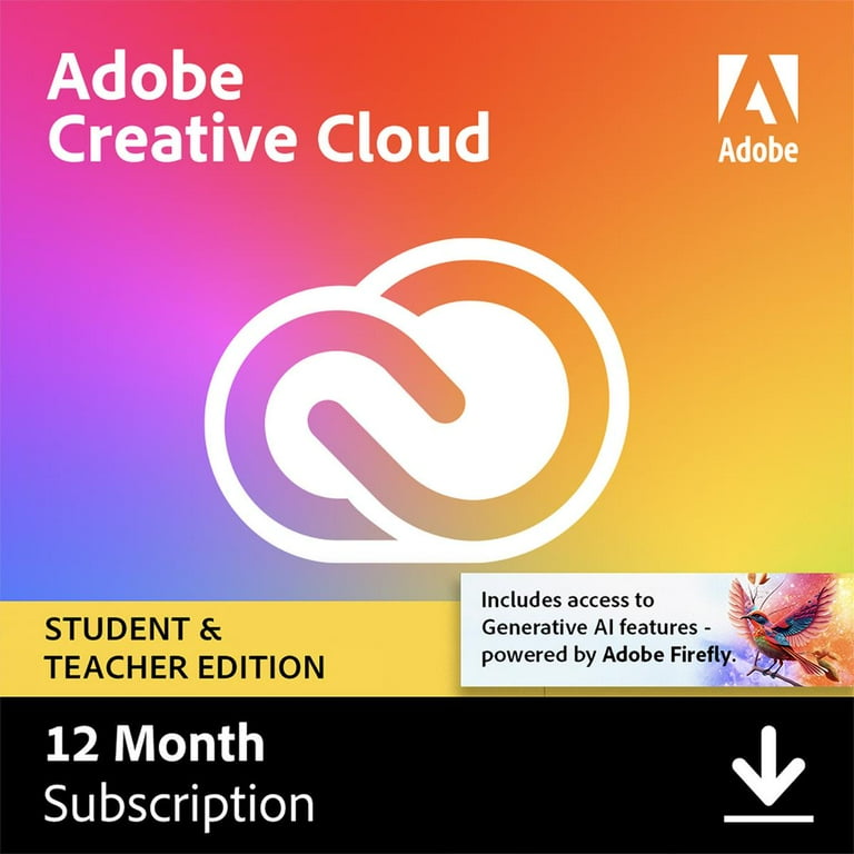 Adobe Creative Cloud for Windows/Mac, 1-Year Student & Teacher Subscription  [Digital Download]