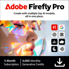 Adobe Firefly Pro, 3-Month Subscription for PC/Mac (Digital Download)