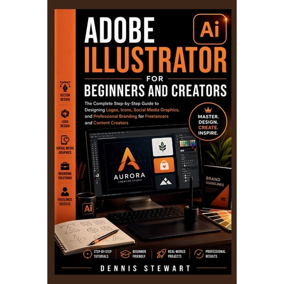 Adobe Illustrator for Beginners and Creators: The Complete Step-by-Step Guide to Designing Logos, Icons, Social Media Gr, (Paperback)