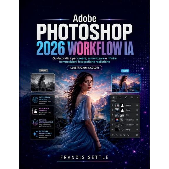 Adobe PHOTOSHOP 2026 WORKFLOW IA: Guida pratica per creare, armonizzare e rifinire composizioni fotografiche realistiche, (Paperback)