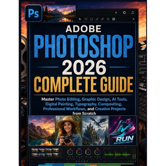 Adobe Photoshop 2026 Complete Guide: Master Photo Editing, Graphic Design, AI Tools, Digital Painting, Typography, Compo, (Paperback)