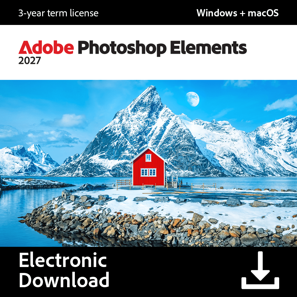 Adobe Photoshop Elements 2027, for PC/Mac, Photo Editing, 3-year term license (Digital Download)