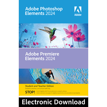 Adobe - Photoshop Elements 2024 & Premiere Elements 2024 Student Teacher Edition - Windows [Digital]