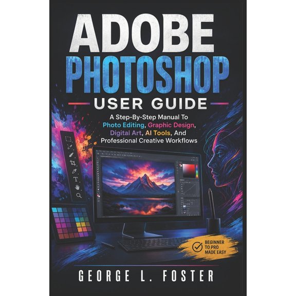 Adobe Photoshop User Guide: A Step-By-Step Manual To Photo Editing, Graphic Design, Digital Art, AI Tools, And Professio, (Paperback)