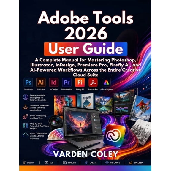 Adobe Tools 2026 User Guide: A Complete Manual for Mastering Photoshop, Illustrator, InDesign, Premiere Pro, Firefly AI,, (Paperback)