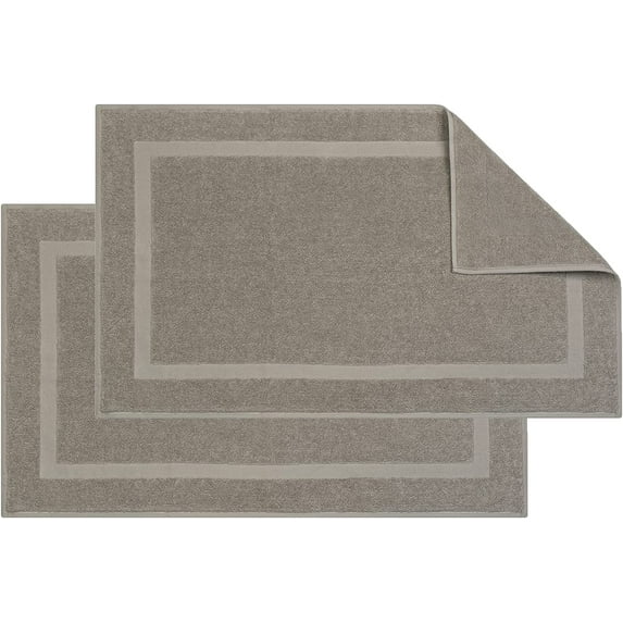 Adobella 2 Premium Turkish Bath Mats, 100% Combed Turkish Cotton, 800 GSM, 20 x 33 inch, Beige