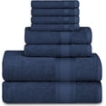 thumbnail image 1 of Adobella 8-Piece Bath Towel Set, Premium Combed Cotton, Blue (Set of 8), 1 of 4