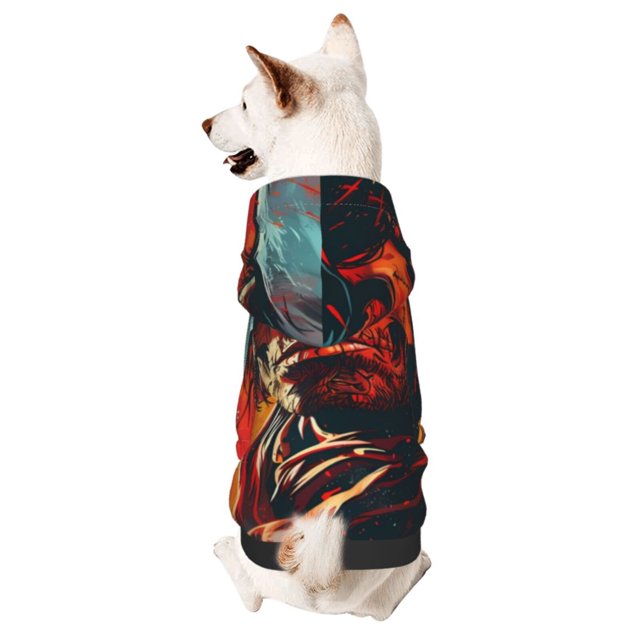 Adobk 60s Western Skull Cowboy Print Dog Hoodie Dog Sweater Stylish Dog
