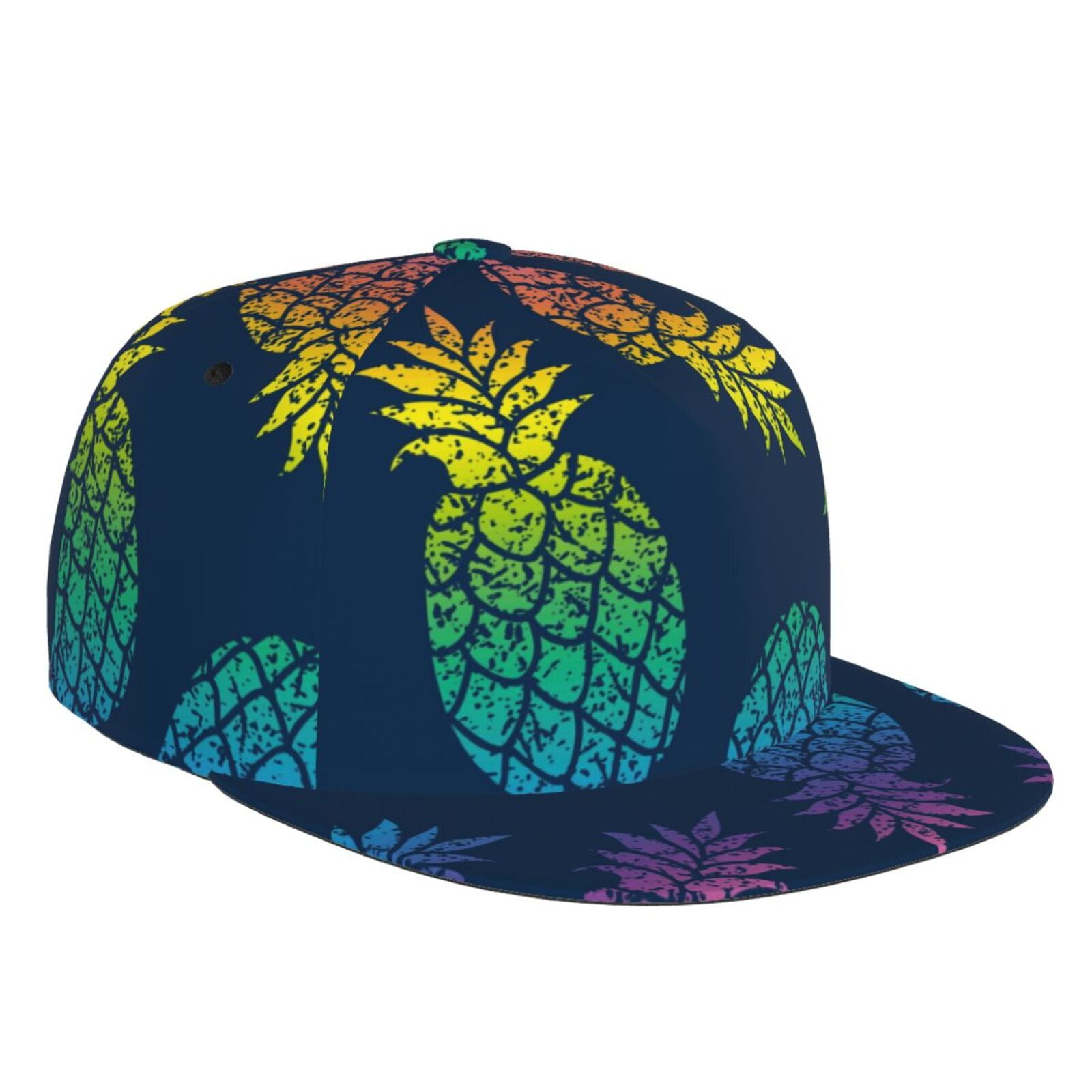 Adobk Abstract Bright Pineapple Fruit Retro Print Snapback Hats For Unisex Flat Bill Hat ...