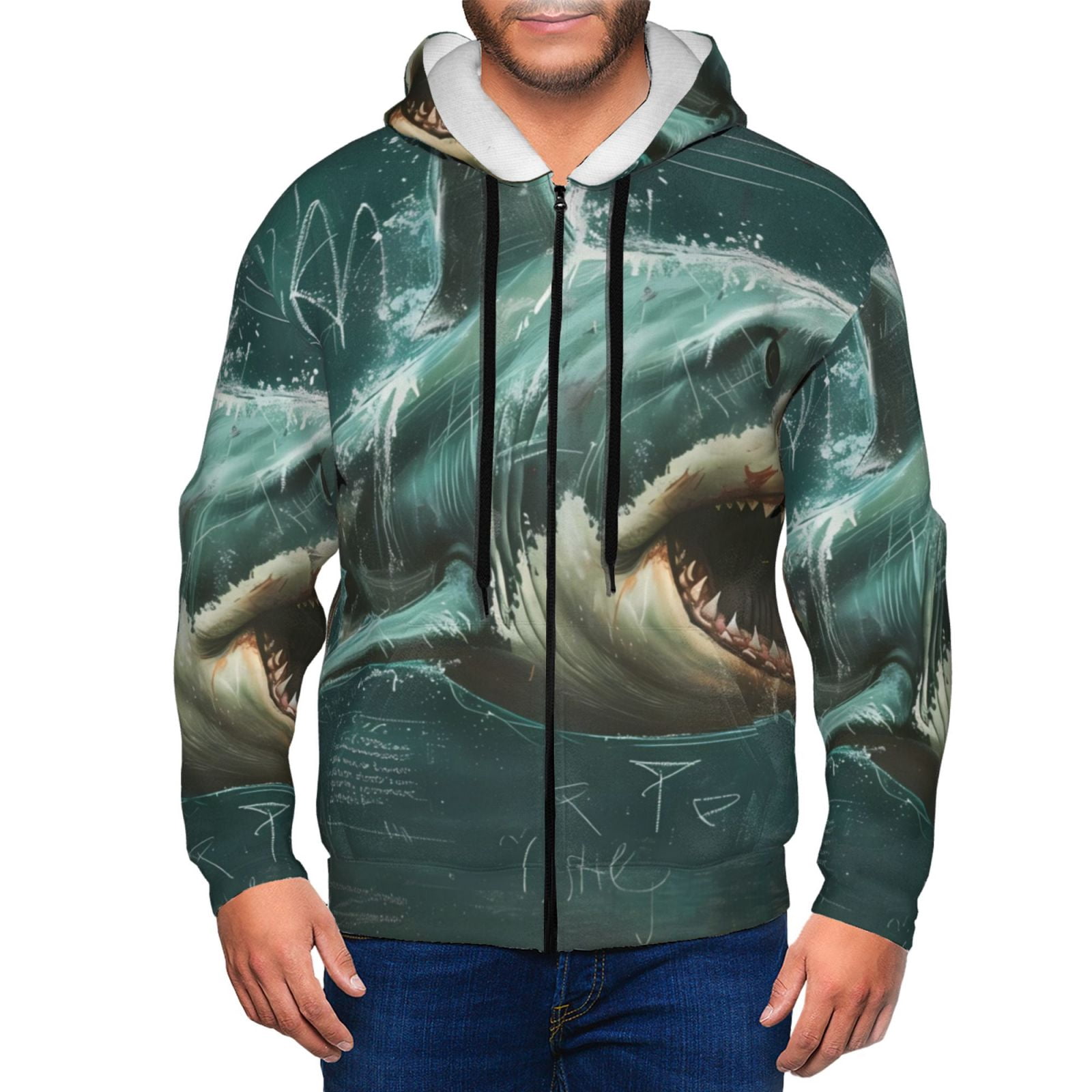 Geometric Print Pullover Hoodie main image 1