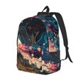 Adobk Abstract Peacock Painting Print Canvas Backpack Lightweight