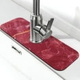 Adobk Abstract Red Marble Print Faucet Mat for Kitchen Sink,Sink Splash