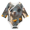Adobk Adorable Llama In Flowers Print Baby LongSleeve Bodysuit Baby