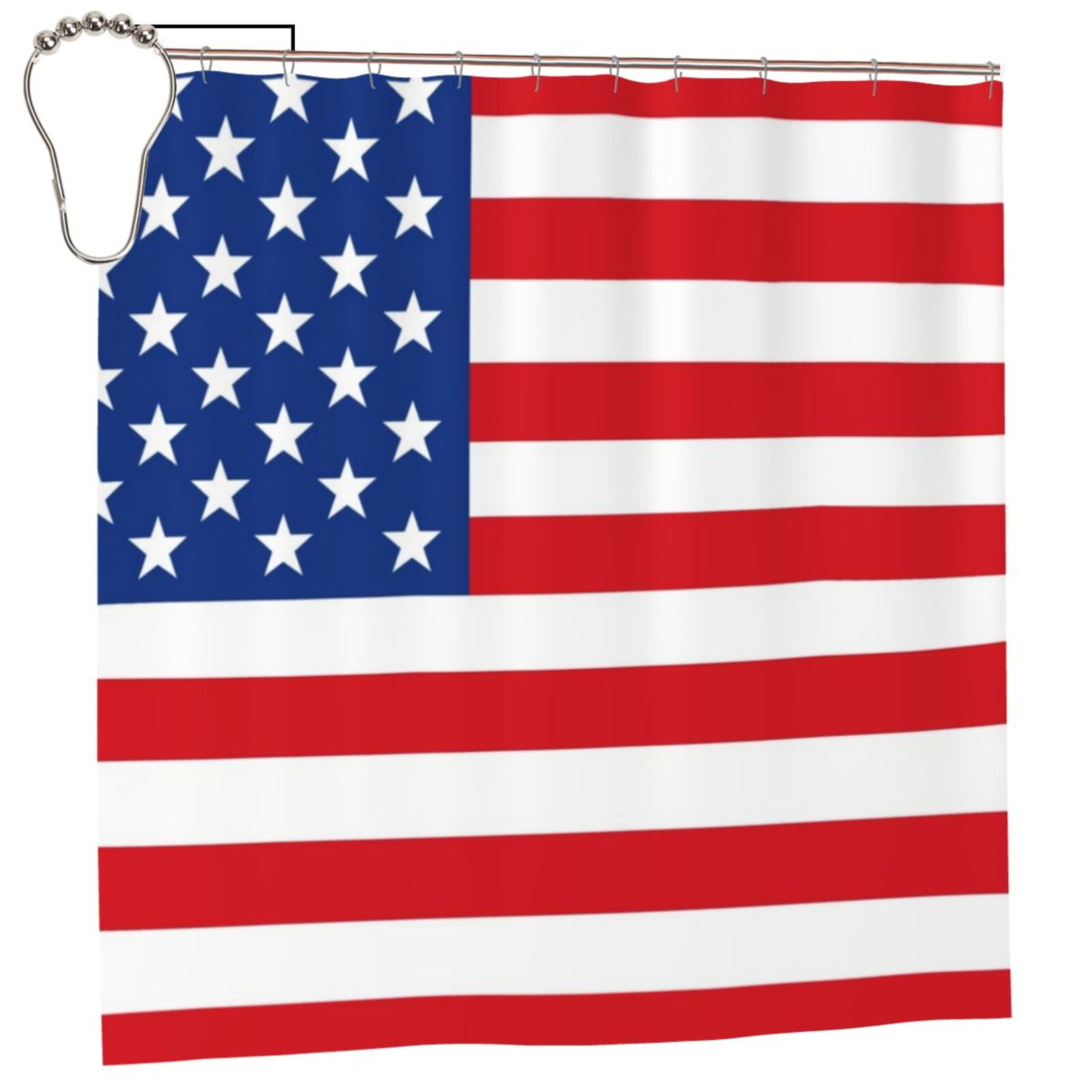 Adobk America Flags3 Print Bathroom Shower Curtain Sets Waterproof