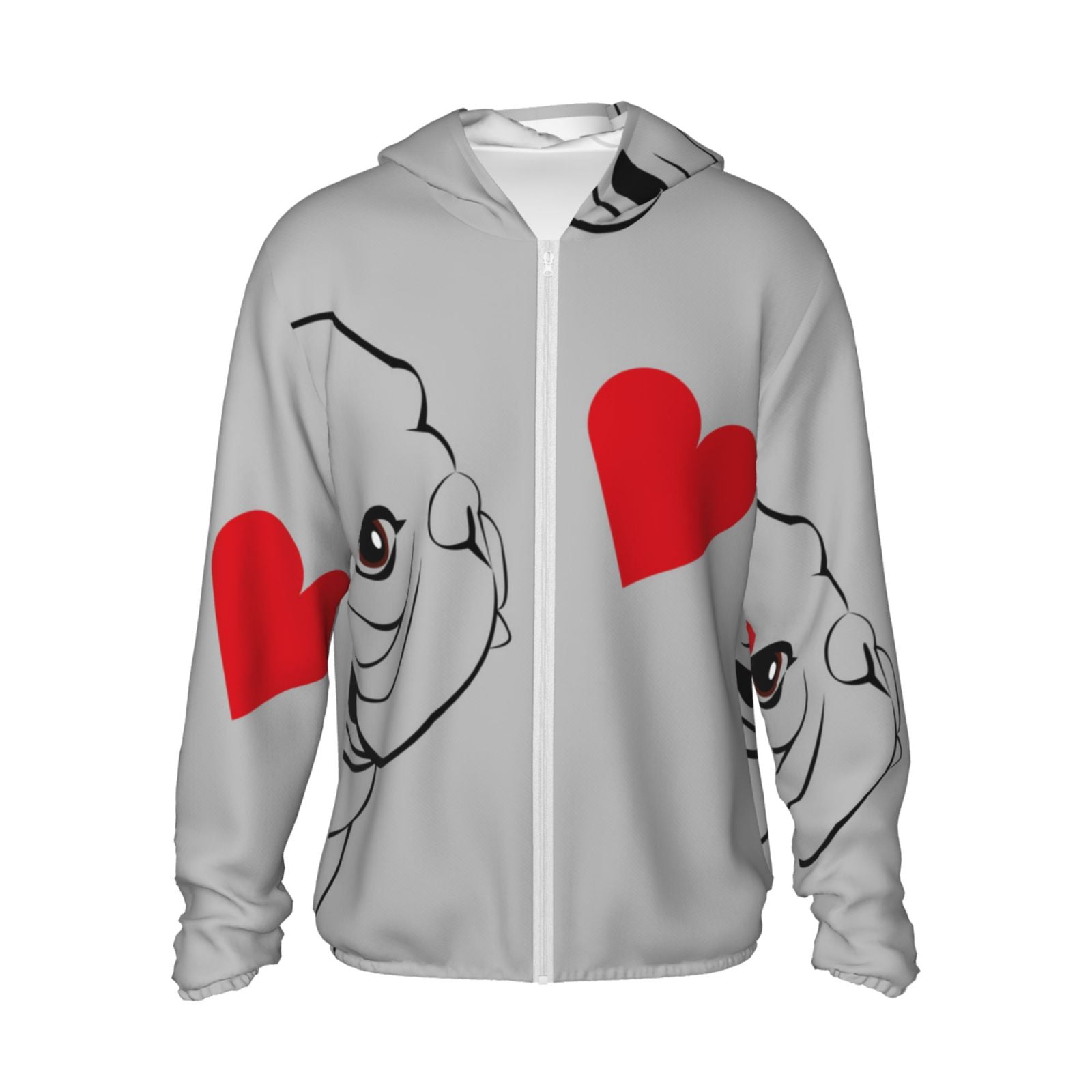 Adobk Animal Bulldog1 Men Women Full Zip Sun Protection Hoodie Packable