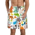 Adobk Animals Print Men's Swim Trunks Hawaiian Bathing Suit Swimsuits