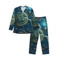 Adobk Artistic Turtle Earth Print Mens Pajamas Set Long Sleeve Soft