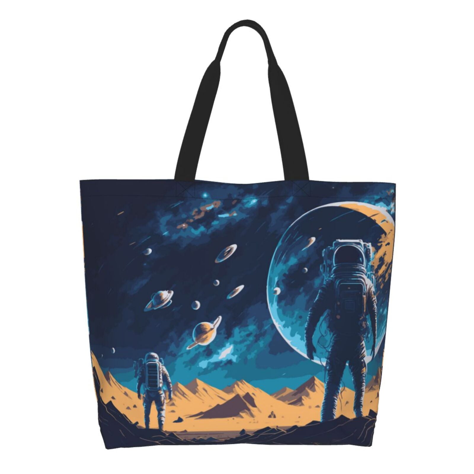 Adobk Astronaut In A Space Suit On The Print Stylish Canvas Tote