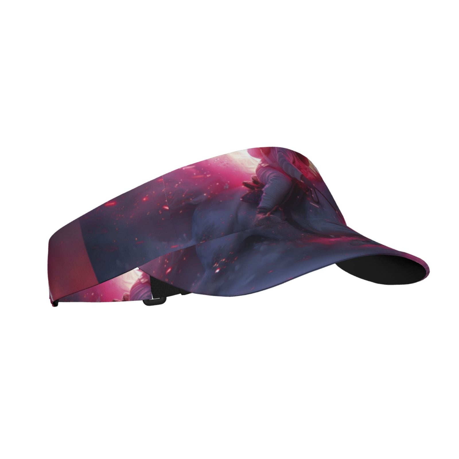 Adobk Astronaut Riding Fiery Horse Print Sunscreen Visor Hats for Women