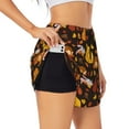 Adobk Autumn Forest Small Animals Lazy Print Women's Workout Shorts for