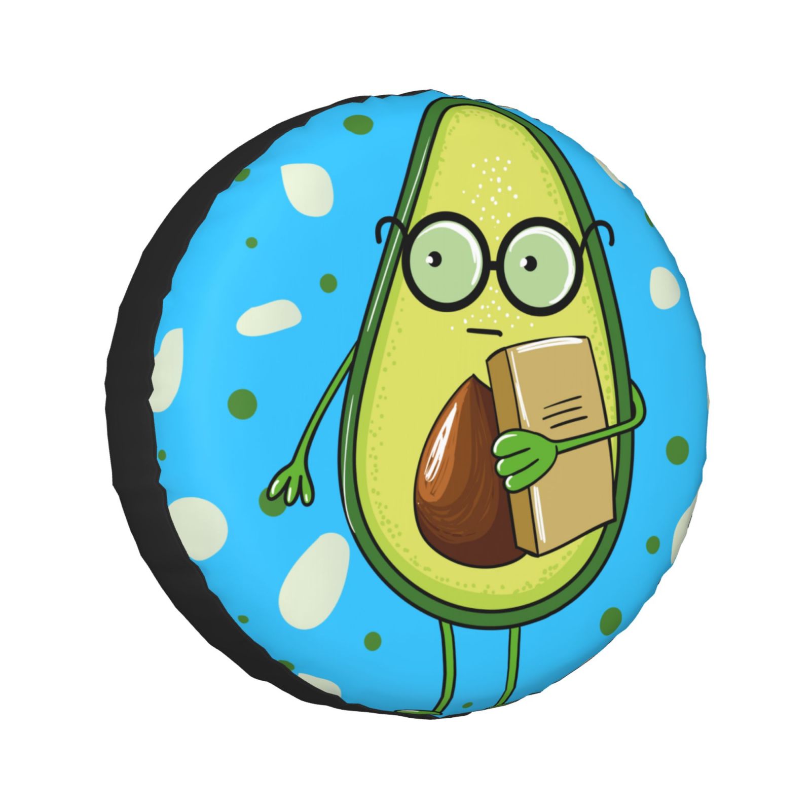 Adobk Avocado With Glasses Spare Tire Wheel Cover For Car Truck Suv Camper Trailer Universal Fit