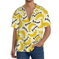 Adobk Banana Fruit Print Men's Casual Button Down Shirt Summer Hipster