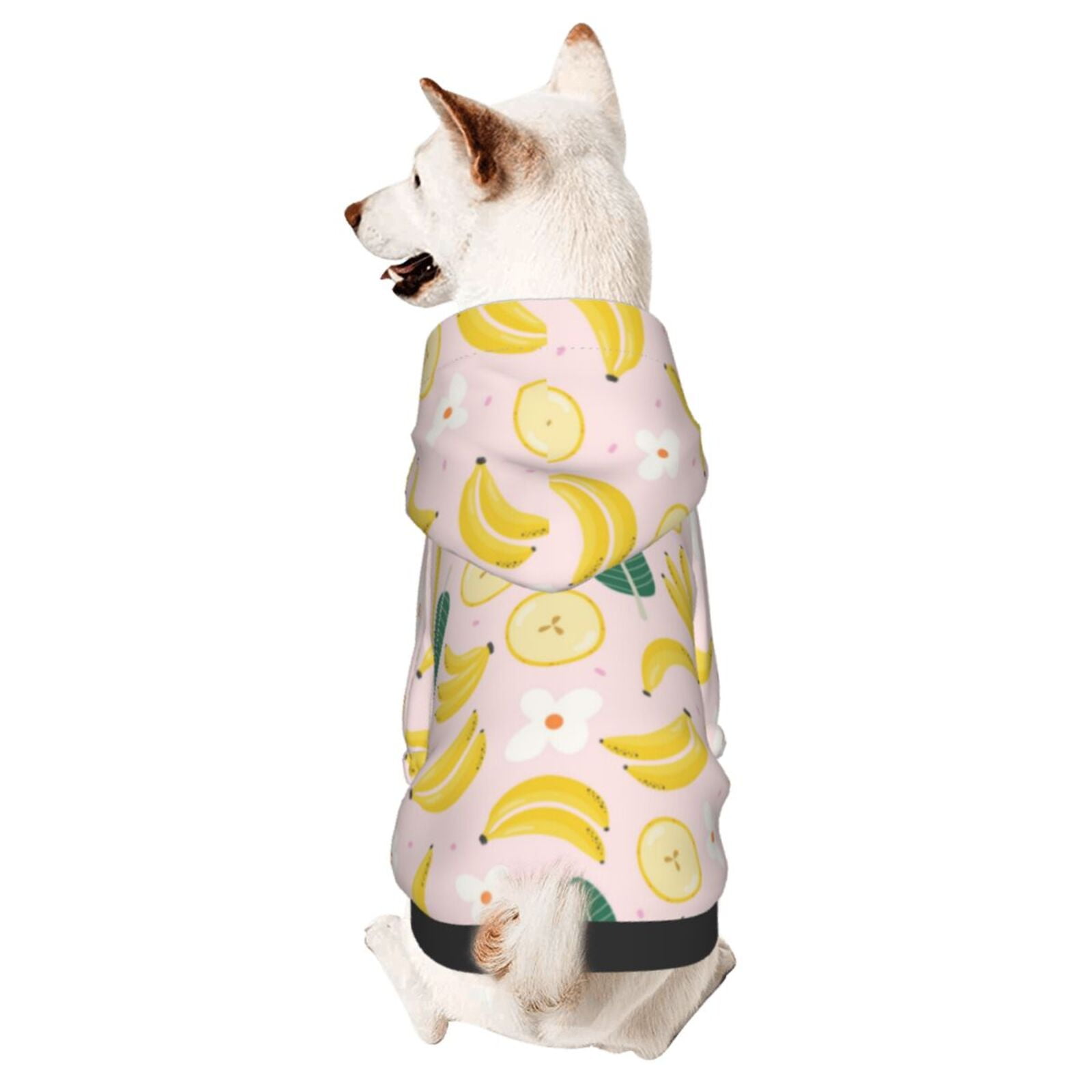 Adobk Banana With Leaves Print Dog Hoodie Dog Sweater Stylish Dog