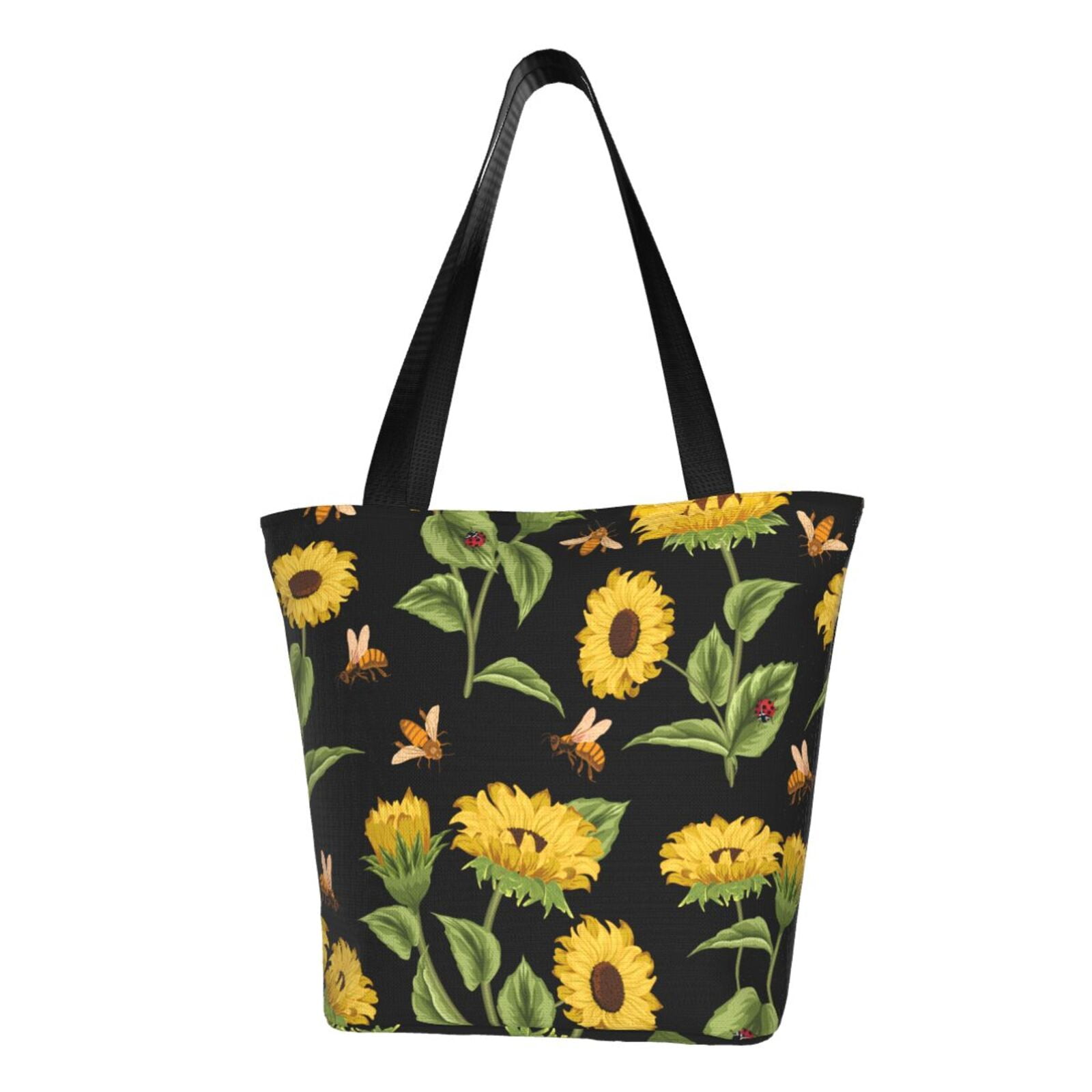 Adobk Bees And Sunflowers Canvas Tote Bag Vintage Tote Bag Shopping ...