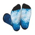 Adobk Blue Glitter Sparkles Print Crew Socks,Crew Casual Sock,Adult