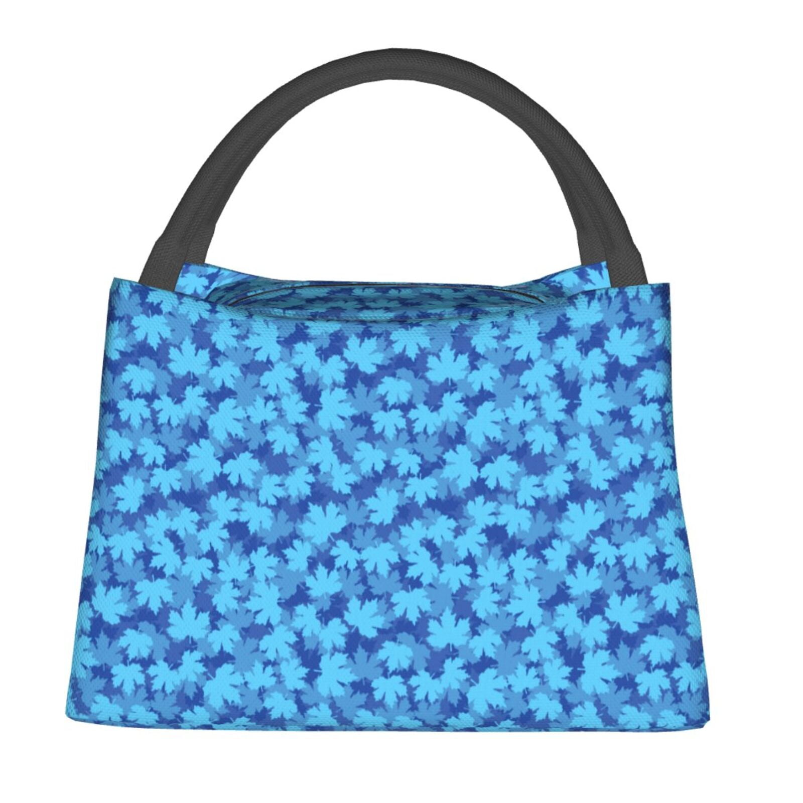 Adobk Blue Maple Leaf Print Portable Insulated Lunch Container set