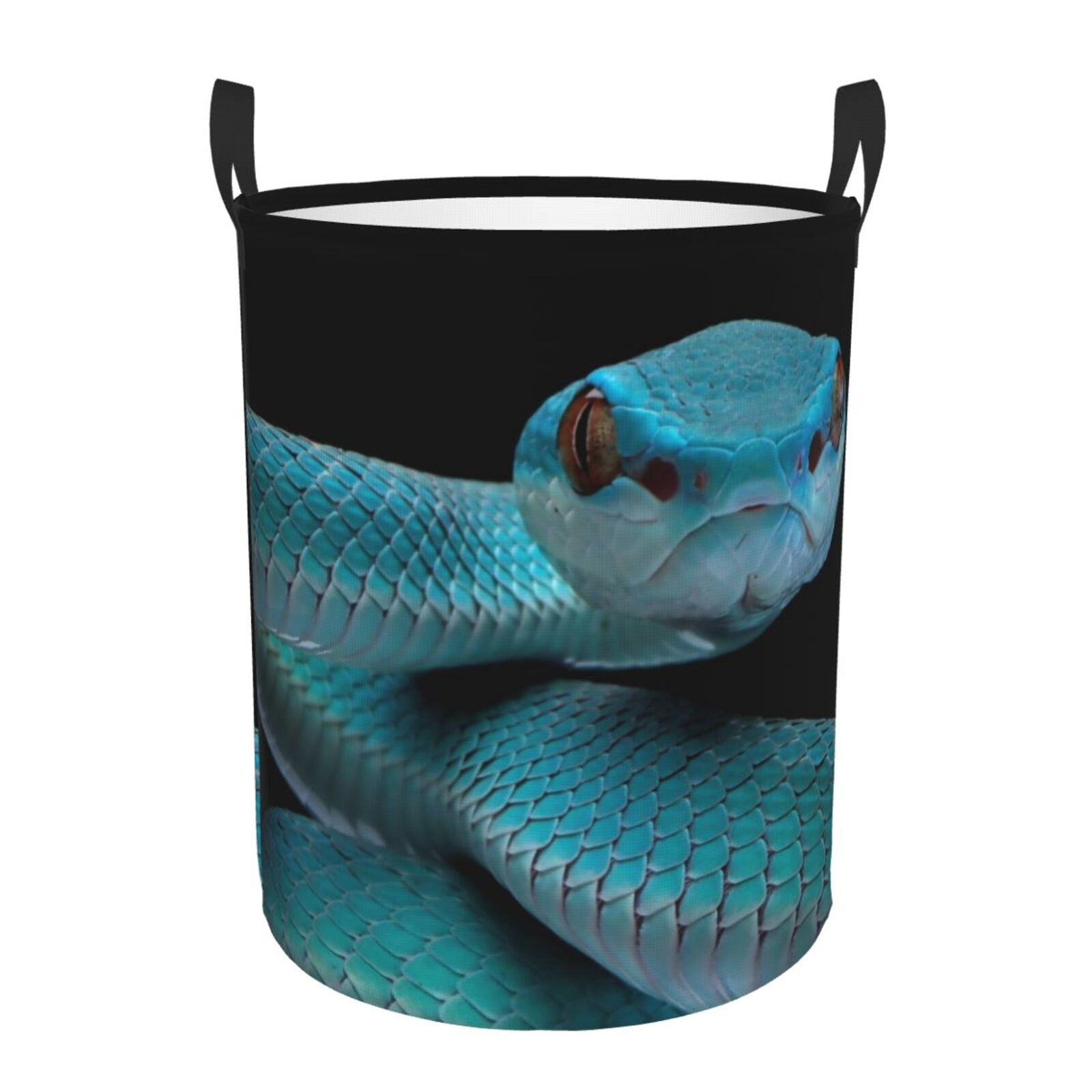 Adobk Blue Viper Snake1 Print Laundry Basket,irty Clothes Hamper with