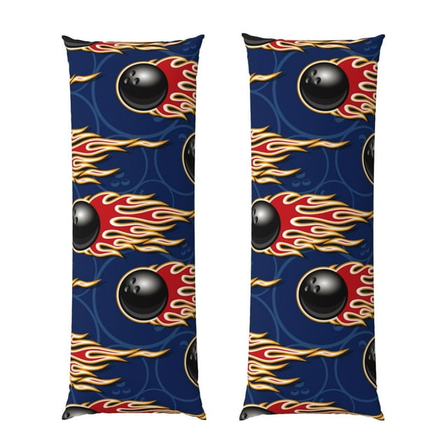 Adobk Bowling Ball And Flame Print Body Pillow Cover with Zipper,Soft