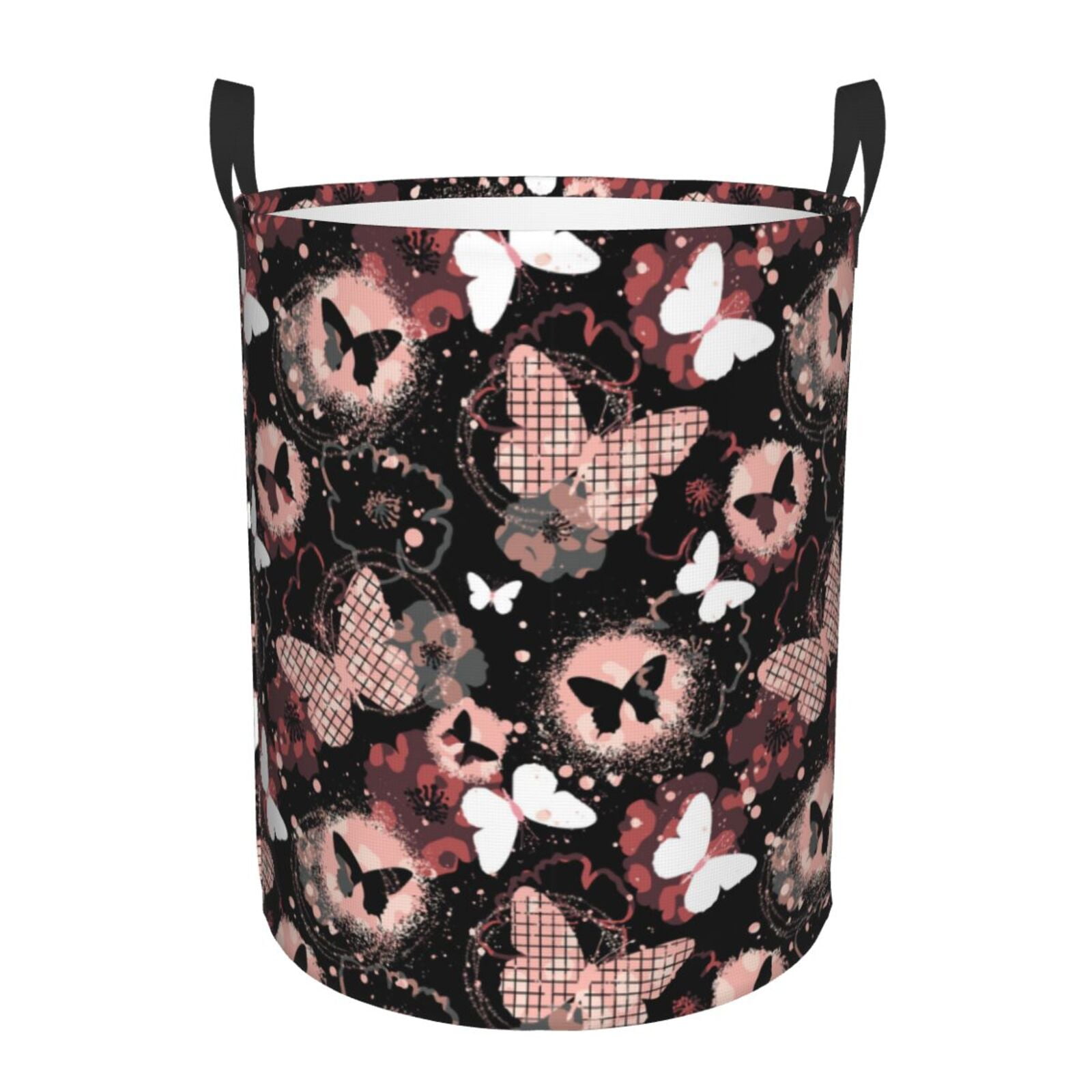 Adobk Butterflies1 Print Laundry Basket,irty Clothes Hamper with Handle