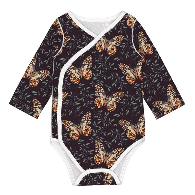 Adobk Butterfly1 Print Baby LongSleeve Bodysuit Baby Clothes Newborn