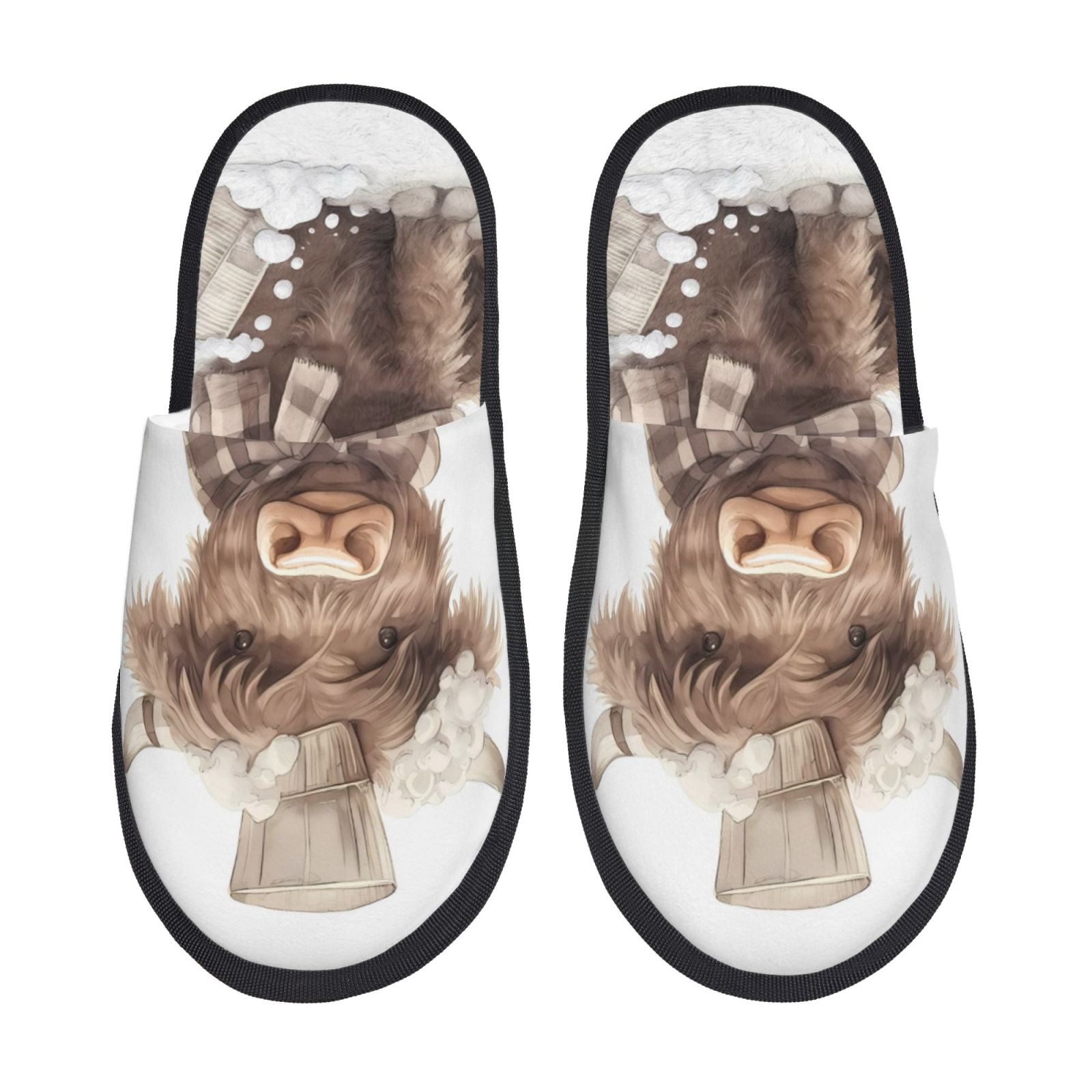 Adobk C Print Slippers Indoor Outdoor,Retro Slippers House Soft Fluffy