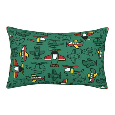 Adobk Cartoon Air Transportation Print Pillowcases Cotton Queen Pillow Cases,14"x20" ,Soft and Breathable