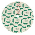 Adobk Cartoon Crocodile Print Christmas Tree Skirt Christmas Tree