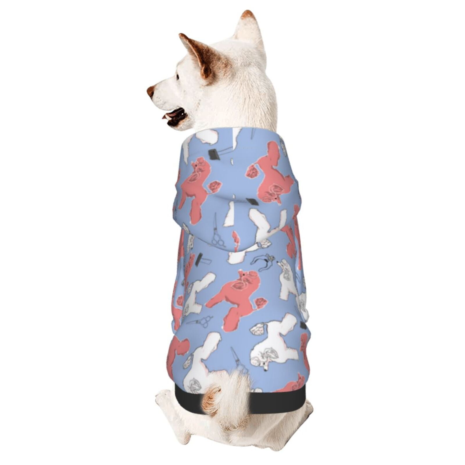 Adobk Cartoon Poodle Dog Print Dog Hoodie Dog Sweater Stylish Dog