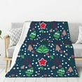 Adobk Christmas Print Blanket Super Soft Flannel Throw Blanket