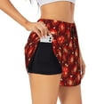 Adobk Christmas Red Balls Print Women's Workout Shorts for Athletic Gym