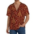 Adobk Christmas Tree On A Red Background Print Men's Casual Button Down