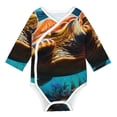 Adobk Colorful Flower Sea Turtle Print Baby LongSleeve Bodysuit Baby