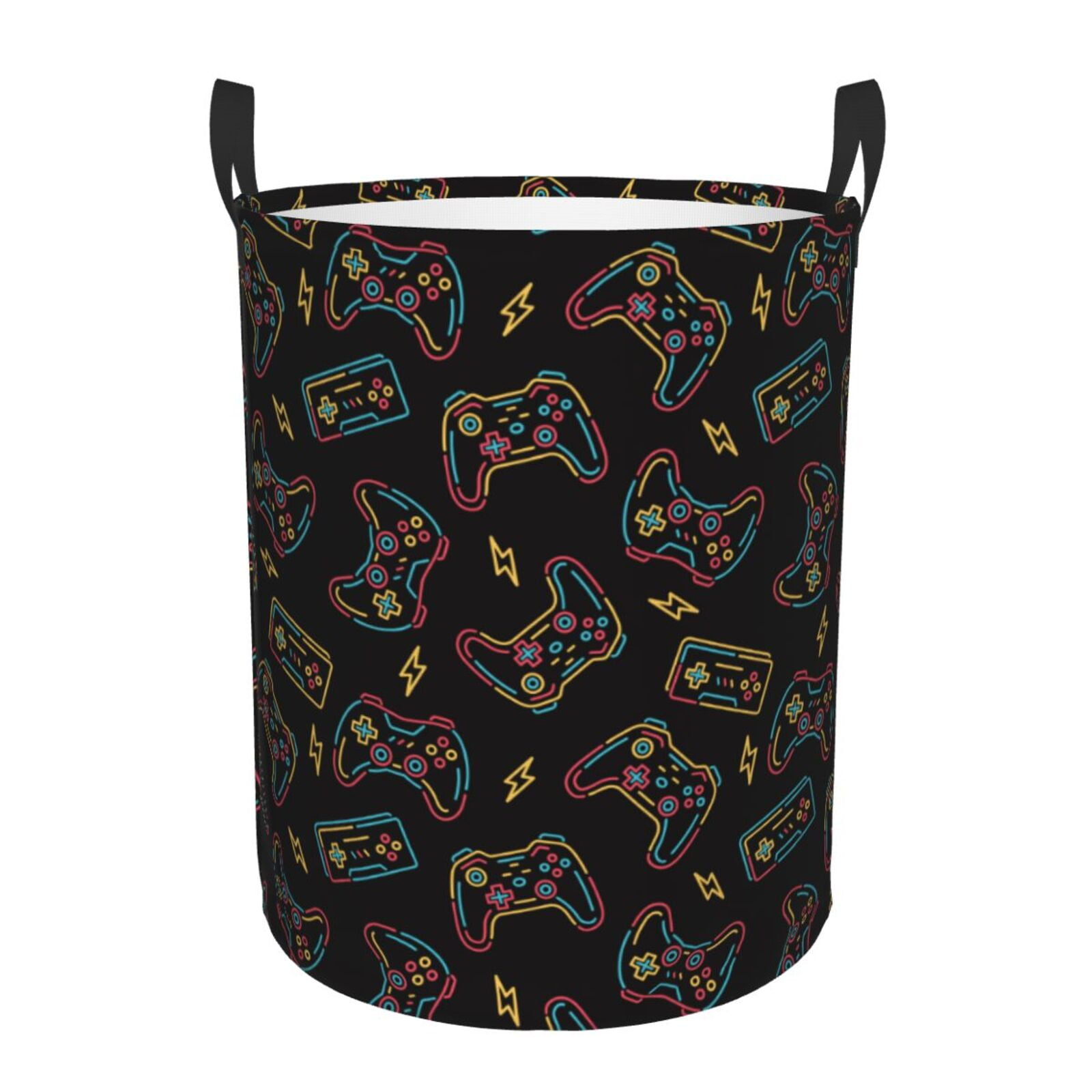 Adobk Colorful Game Controller Print Laundry Basket,irty Clothes Hamper