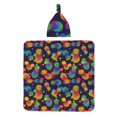 Adobk Colorful Pineapples1 Print Baby Beanie Swaddle Blanket Set Soft