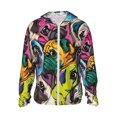 Adobk Colorful Pug Men Women Full Zip Sun Protection Hoodie Packable