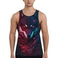 Adobk Cool Wolf Head Print Men's Workout Tank Tops Sleeveless Mesh