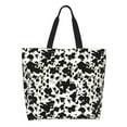 Adobk Cow Skin 1 Print Stylish Canvas Tote Bag with an External Pocket