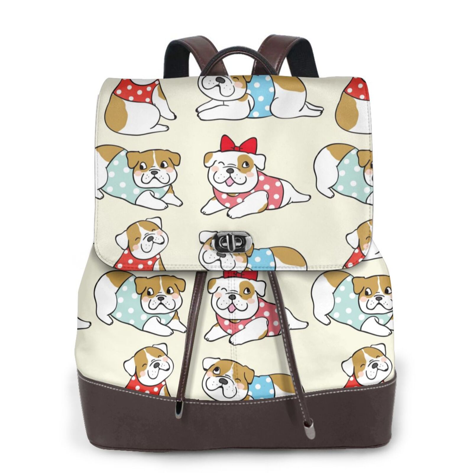 Bull Terrier Heart Pattern Print Backpack main image 1
