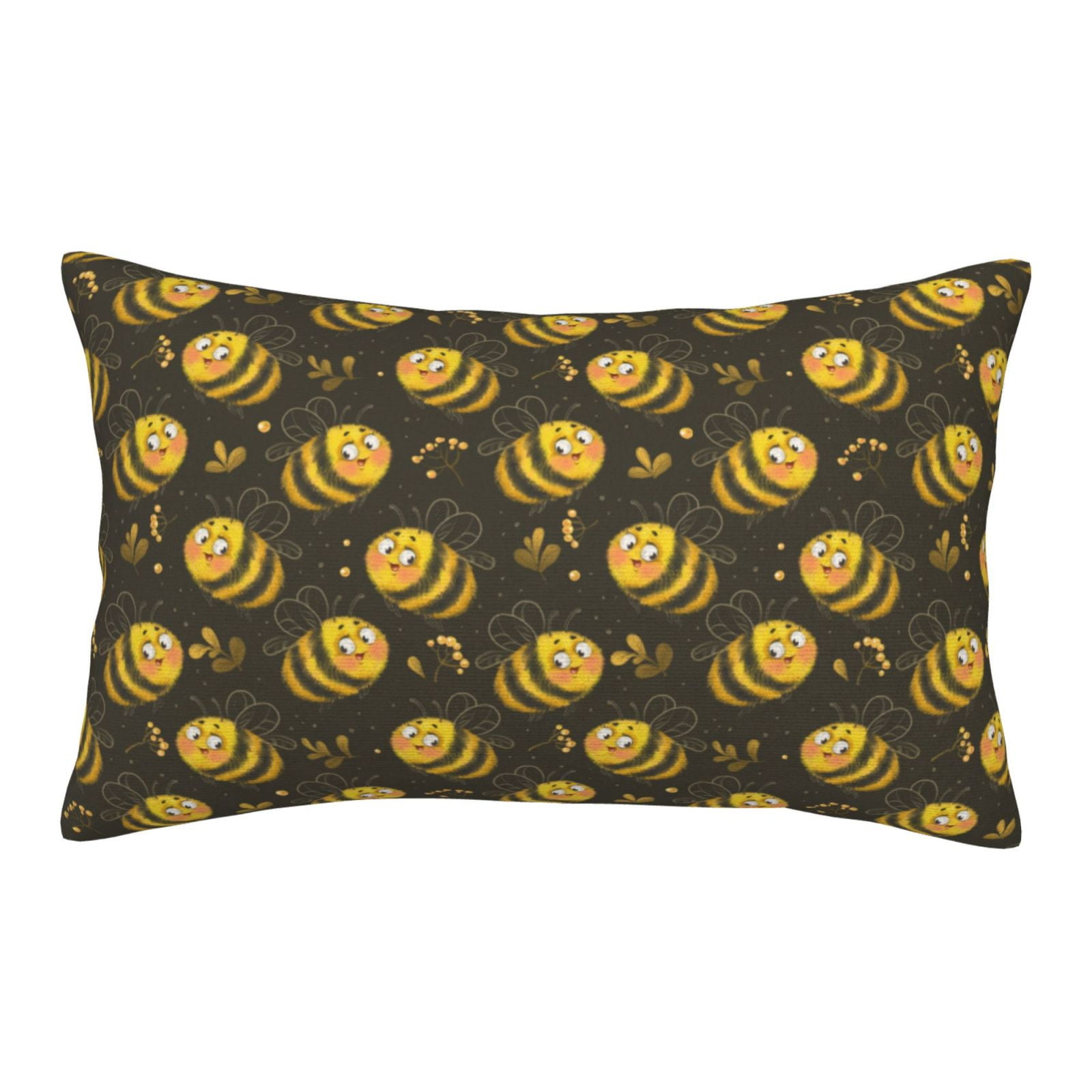 RYNGHIPY Egyptian Cotton Pillowcases | Floral Bees Print, Envelope Closure, Queen Size Set Of 2, Farmhouse Style